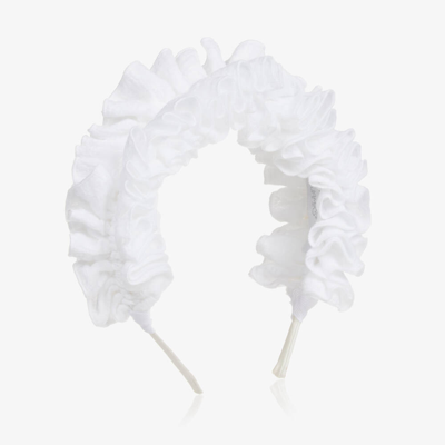 Shop Jamiks Girls White Ruffle Hairband
