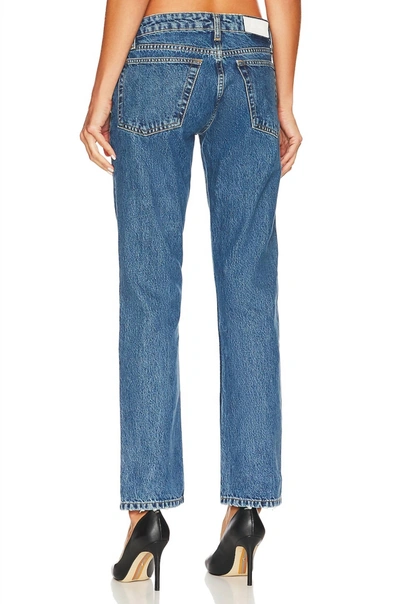 Shop Re/done 70s Low Rise Straight Leg Jeans In Blue Mere
