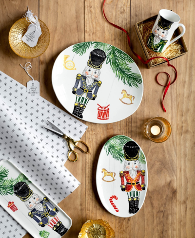 Vietri Nutcrackers Narrow Rectangular Platter In Handpainted