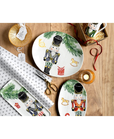 Shop Vietri Nutcrackers Narrow Rectangular Platter In Handpainted