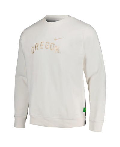 Shop Nike Men's  White Oregon Ducks Campus Pullover Sweatshirt