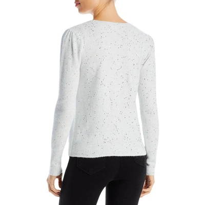 Shop Karl Lagerfeld Womens Metallic V-neck Pullover Sweater In Grey