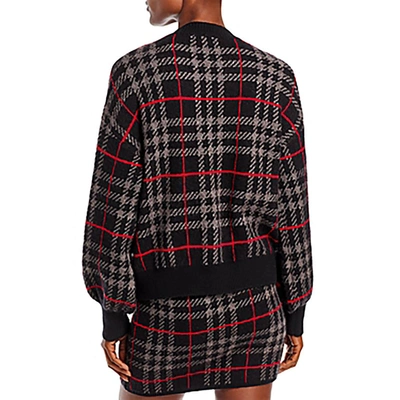Shop En Saison Womens Plaid Crewneck Pullover Sweater In Black