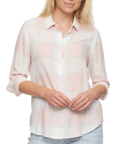 Shop Flags & Anthem Brookfield Plaid Shirt In Pink Plaid/chk In Beige