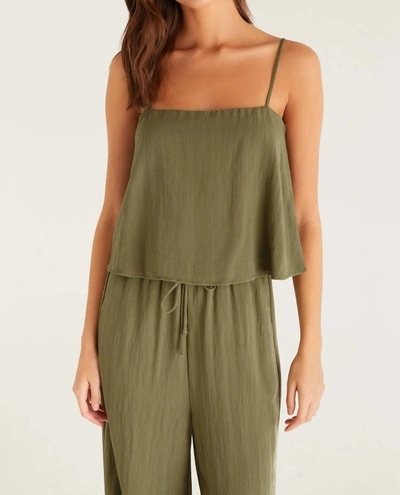 Shop Z Supply Annie Tank Top In Olive Branch In Green