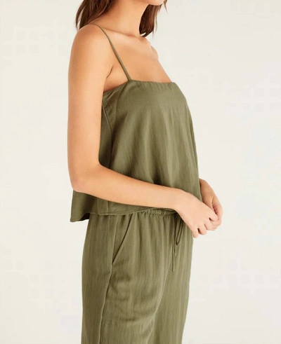 Shop Z Supply Annie Tank Top In Olive Branch In Green
