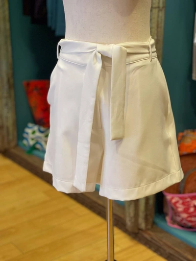 Isle By Melis Kozan Women's Belted Knit City Short In White In White
