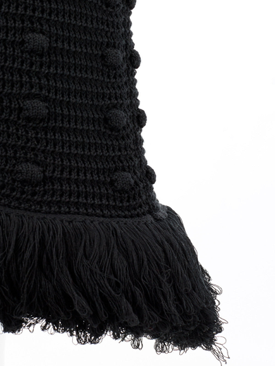 Shop Bottega Veneta Knitted  Dress With Pompom Women's Details In Black