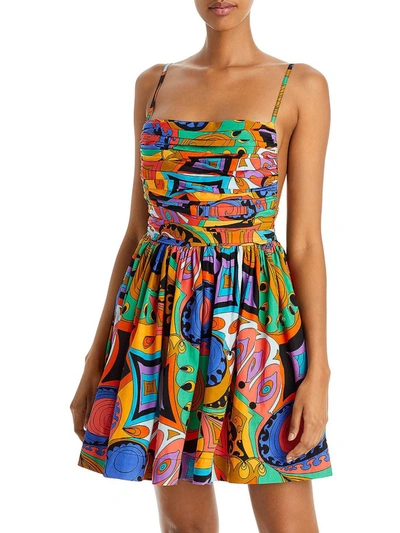 Shop S/w/f Womens Woven Apron Mini Dress In Multi