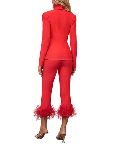 Shop Rene Lion 2pc Blazer & Pant Set In Red