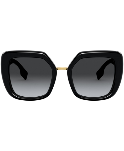 Shop Burberry Polarized Sunglasses, 0be4315 In Black,polar Grey Gradient