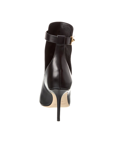 Shop Jimmy Choo Nell 85 Leather Bootie In Black