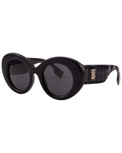 Shop Burberry Unisex Be4370u 49mm Sunglasses In Black