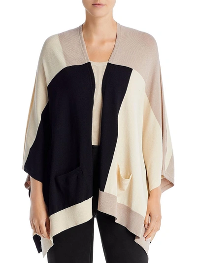 Shop &basics Womens Knit Open Front Poncho Sweater In Beige