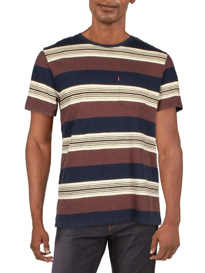 Shop Levi's Mens Cotton Striped T-shirt In Red