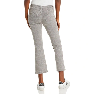 Shop Frame Womens Plaid Bootcut Cropped Jeans In Grey