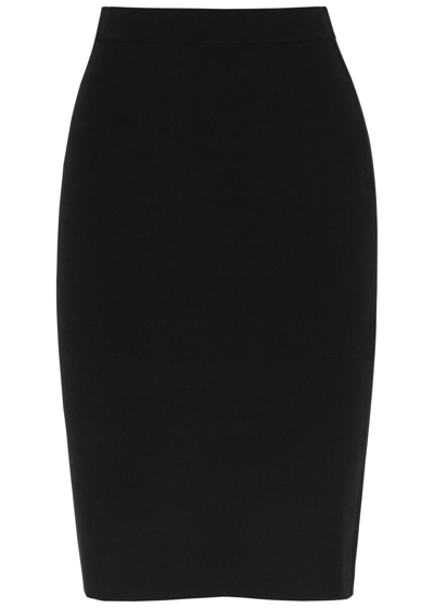 Shop Saint Laurent Stretch-wool Pencil Skirt In Black