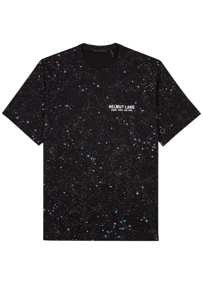 Shop Helmut Lang Outer Space Printed Cotton T-shirt In Black