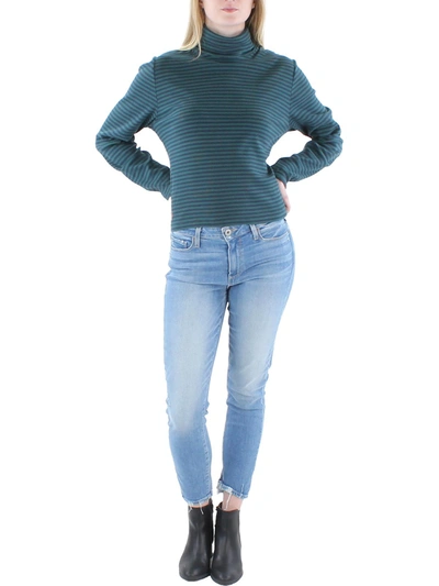 Shop Levi's Plus Womens Striped Ribbed Turtleneck Top In Blue