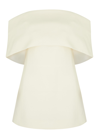 Shop Totême Off-the-shoulder Top In Off White