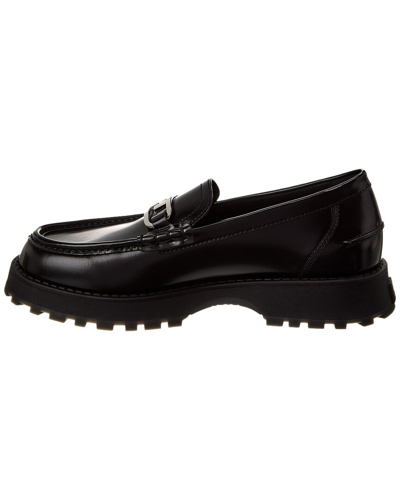 Shop Fendi O'lock Leather Loafer In Black