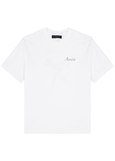 Shop Amiri Lanesplitters Logo-print Cotton T-shirt In White