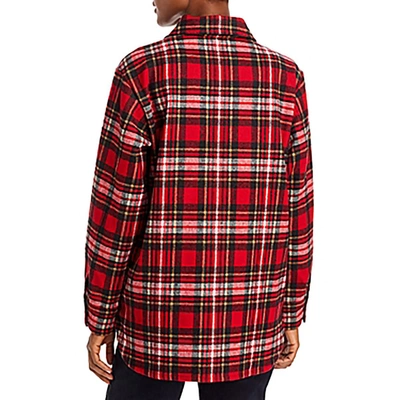 Aqua Womens Plaid Cold Weather Shirt Jacket In Multi