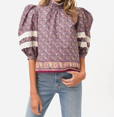 Shop Hunter Molly Top In Falling Leaves In Pink