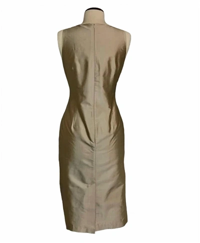 Connie Roberson Audrey Dress In Cream/tan In Multi