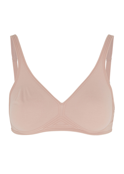 Shop Wolford Skin Seamless Stretch-cotton Soft-cup Bra In Rose