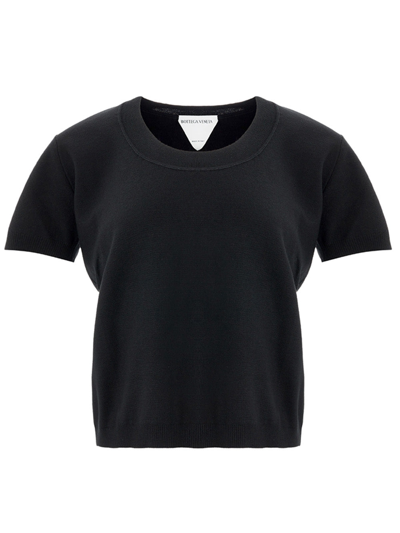 Shop Bottega Veneta Cashmere Blend  Short Sleeves Women's Top In Black