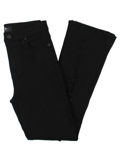Shop 7 For All Mankind Womens High Rise Destroyed Slim Jeans In Black