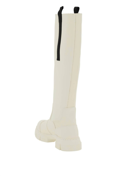 Shop Ganni Rubber Boots In White