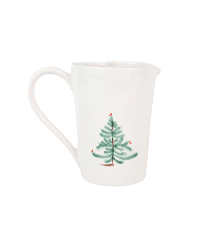 Vietri Lastra Holiday Pitcher In Green