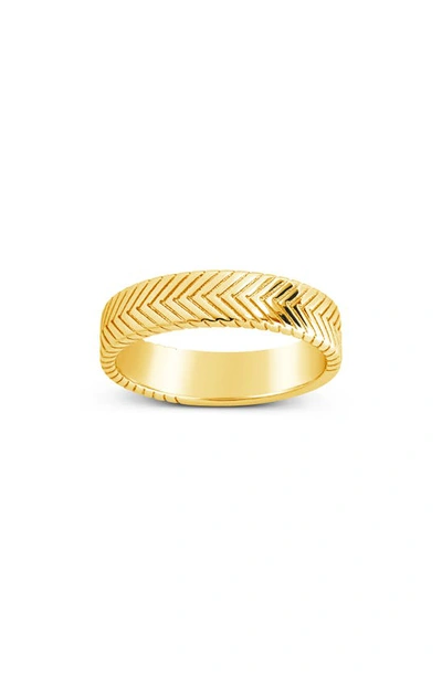 Shop Sterling Forever Jeanne Chevron Ring In Gold