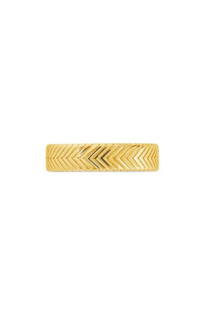 Shop Sterling Forever Jeanne Chevron Ring In Gold