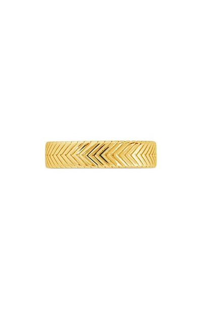 Sterling Forever Jeanne Chevron Ring In Gold