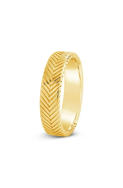 Shop Sterling Forever Jeanne Chevron Ring In Gold