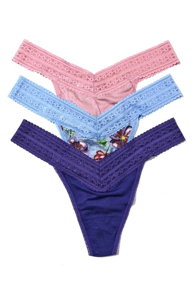Shop Hanky Panky Assorted Thongs In Lavt/ Chtw/ Epur