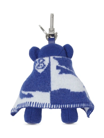 Shop Burberry Thomas Bear Charm In Blanket In Knight