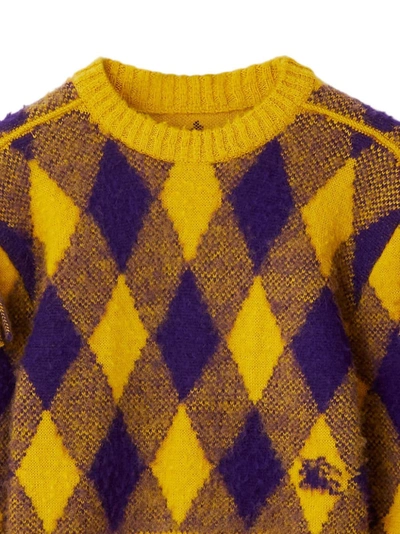 Shop Burberry Women Argyle Wool Sweater In Pear Ip Pattern