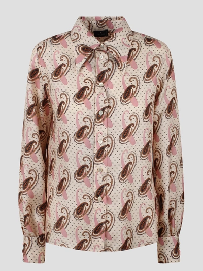 Shop Etro Paisley Jacquard Pattern Shirt In Nude & Neutrals