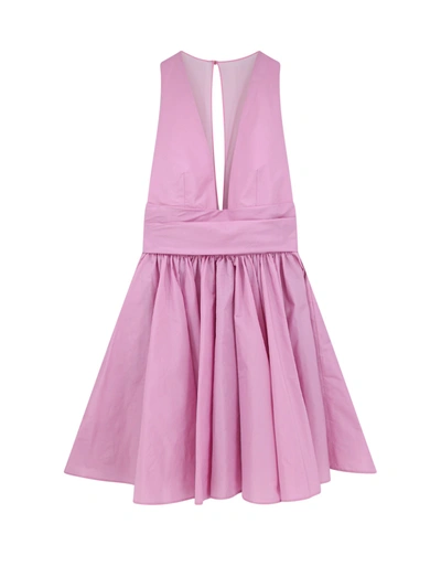 Shop Pinko Taffeta Dress With Mesh Inserts