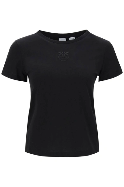 Shop Pinko Embroidered Effect Logo T Shirt In Black
