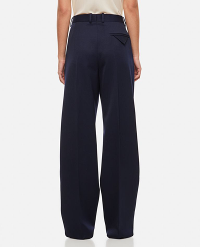 Shop Bottega Veneta Sartorial Grain De Poudre Trousers In Blue