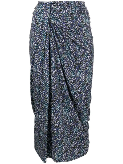 Shop Isabel Marant Étoile Spot-print Midi Skirt In Blue