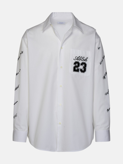 Shop Off-white 'logo 23' White Cotton Shirt