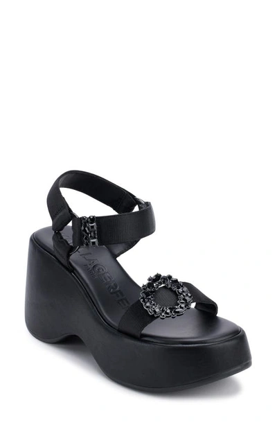 Shop Karl Lagerfeld Kiana Platform Sandal In Black