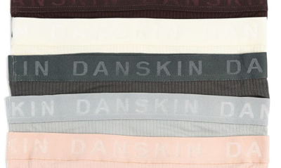 Shop Danskin 5-pack Jacquard Rib Bikinis In Beige Multi