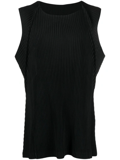 Shop Issey Miyake Homme Plisse Men Monthly Colors: October Sleeveless Top In 15 Black